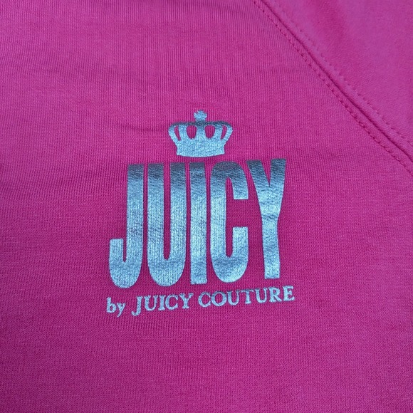 Juicy by Juicy Couture Terry Logo T-Shirt Dress Medium Pink Barbiecore Preppy - Picture 2 of 8